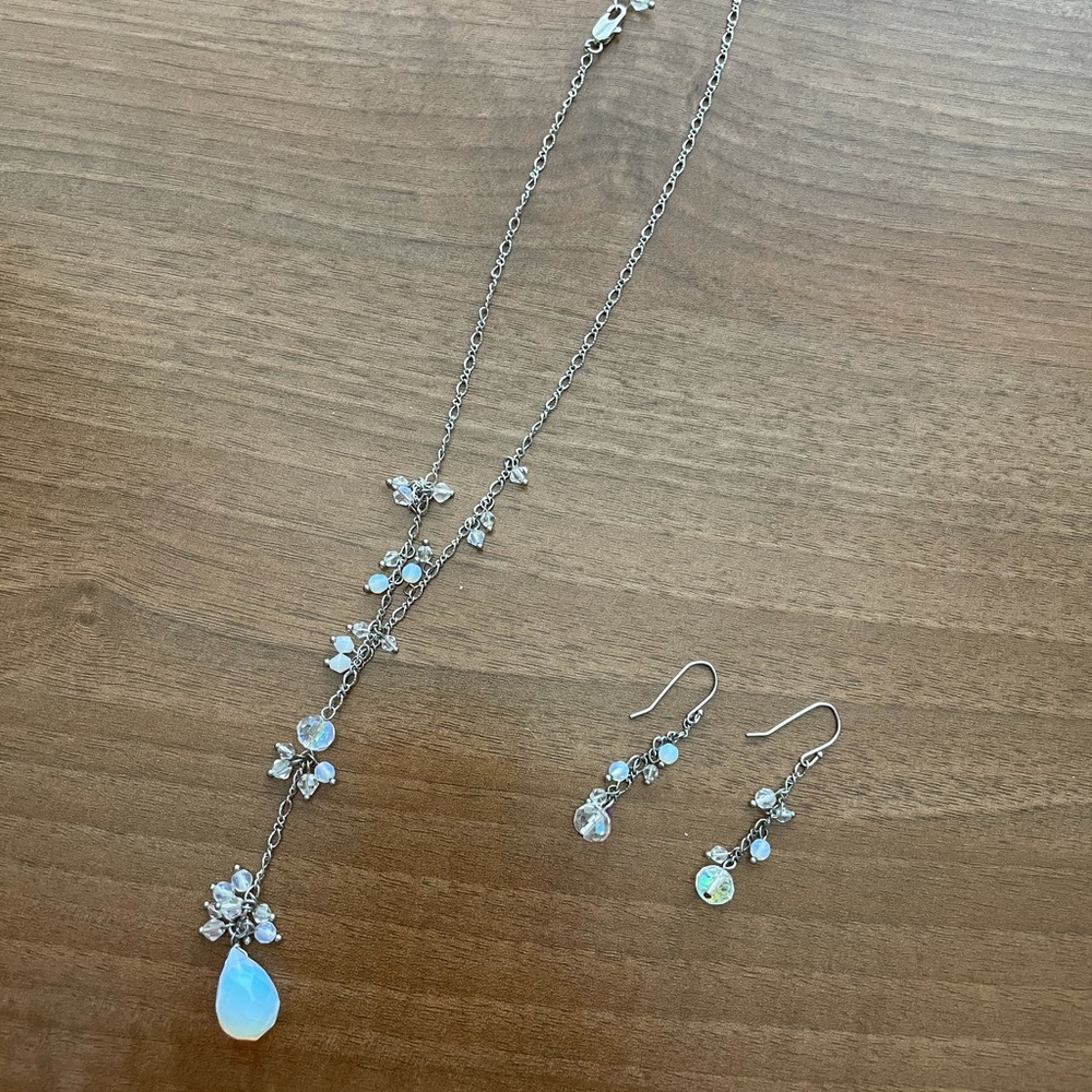 Silver tone Necklace & earrings earrings set